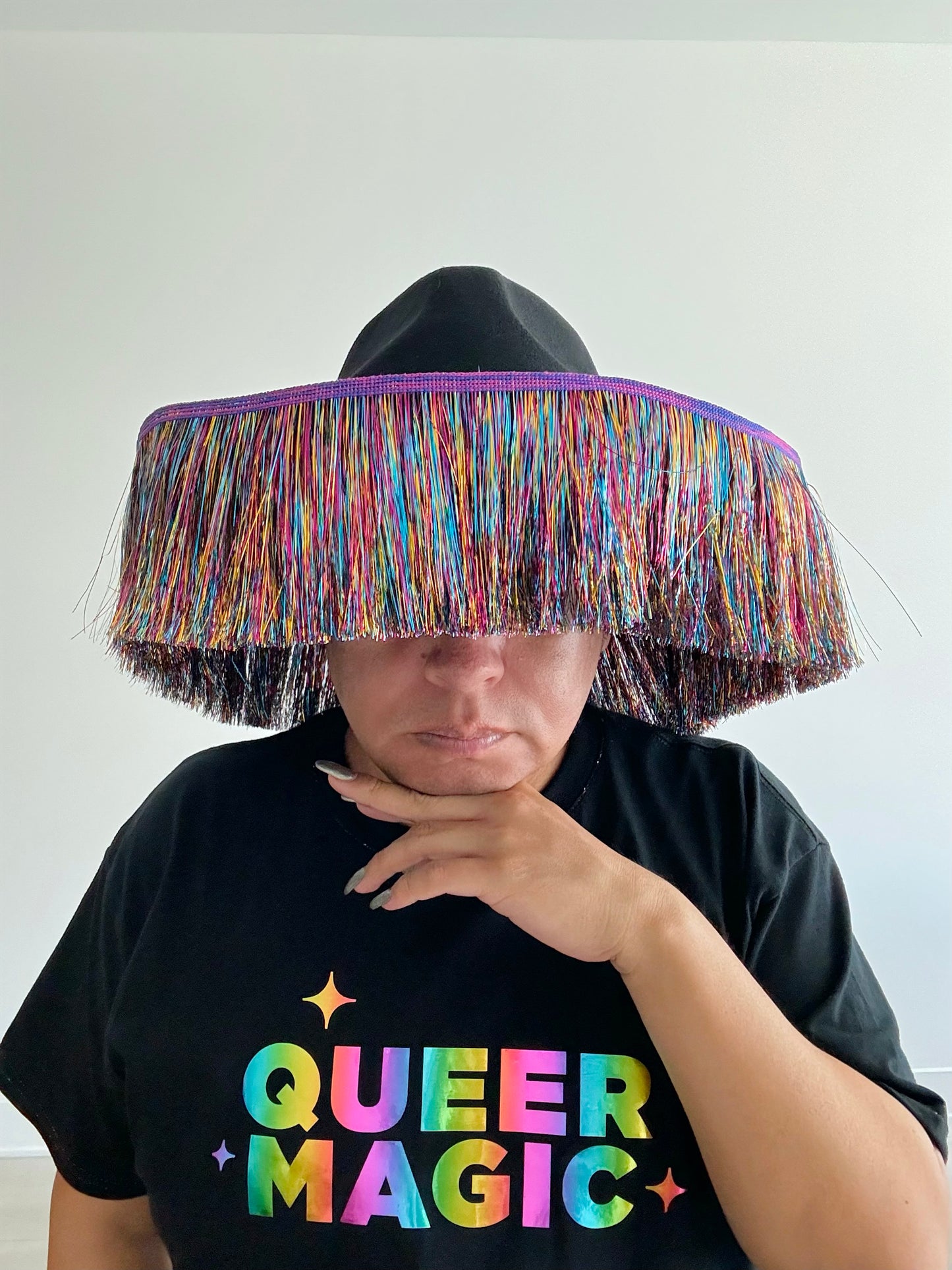 Queer Magic Rainbow Fringe Hat