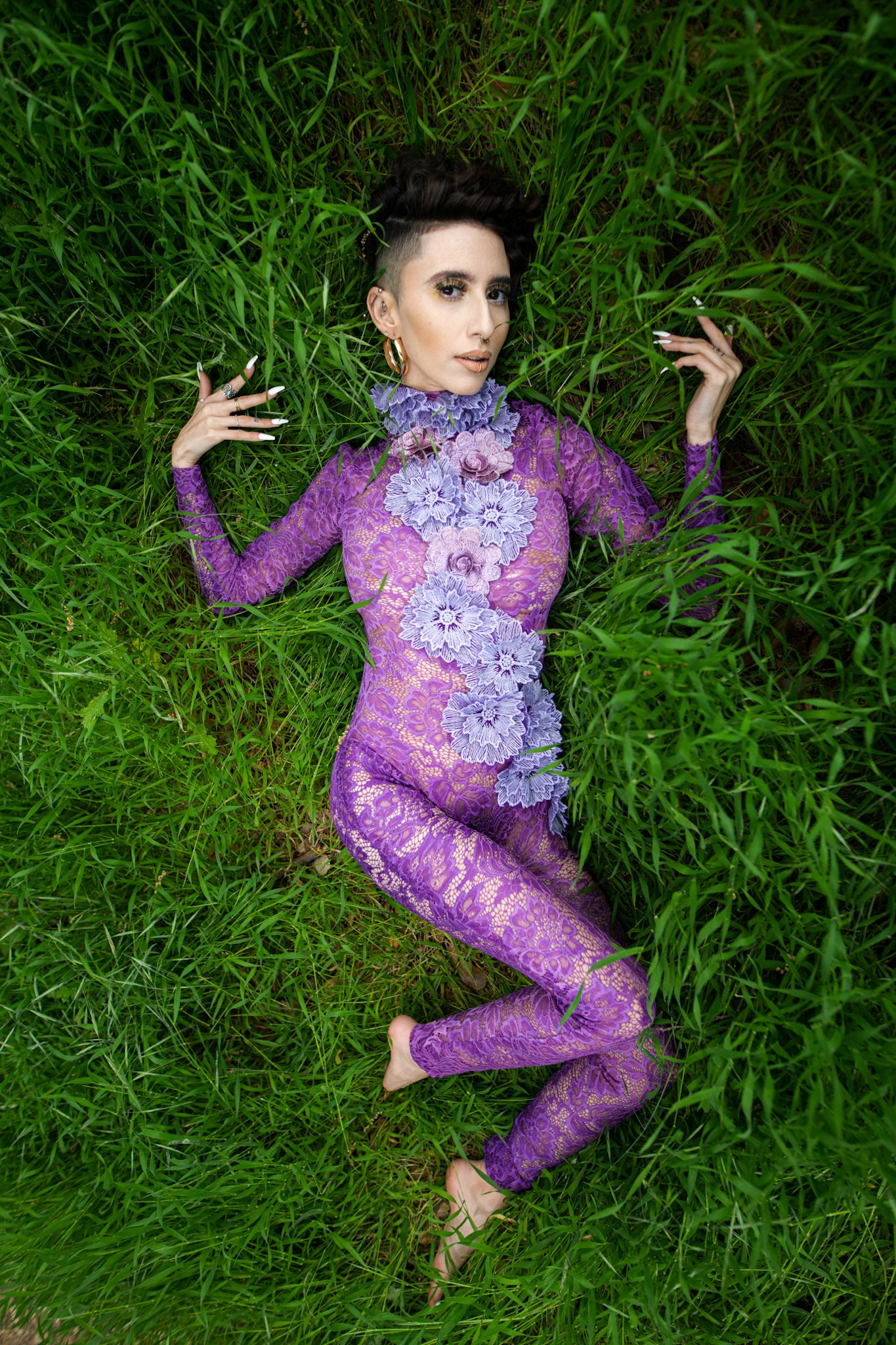 Purple lace bodysuit online