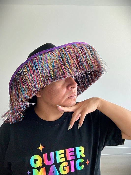 Queer Magic Rainbow Fringe Hat